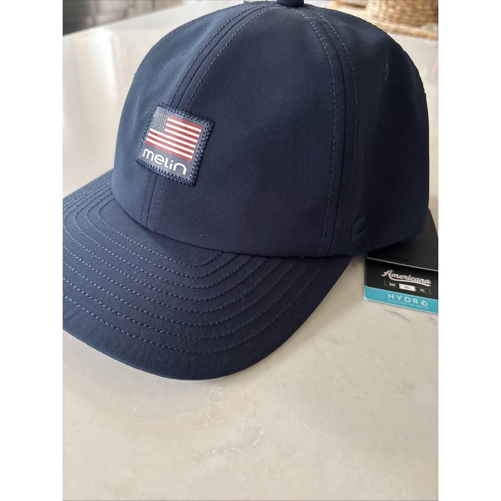 Melin Hydro The Legend Americana Navy Classic Fit Adjustable Hat USA Flag NWT